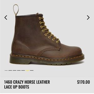 Dr. Martens 1460 Crazy Horse Leather Lace up Boots